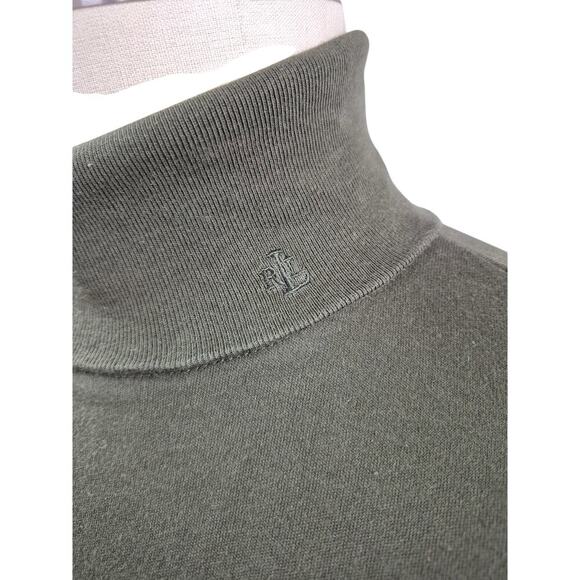 Lauren Ralph Lauren Olive Turtleneck Blouse - Picture 2 of 5